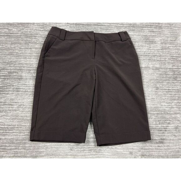 Worthington Pants Womens 16 Brown Modern Fit Cuffed Capri‎ Polyester Blend - Picture 1 of 12